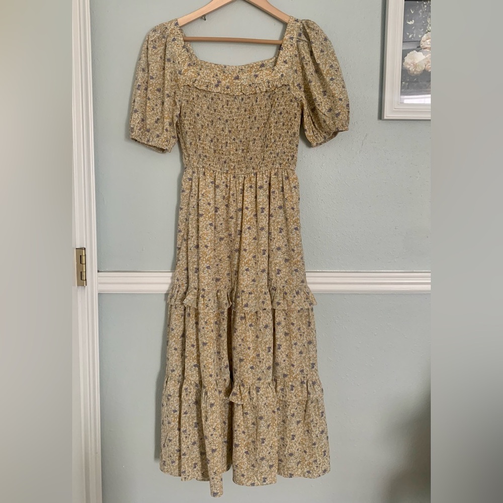 Bohme Floral Pastel Midi Dress